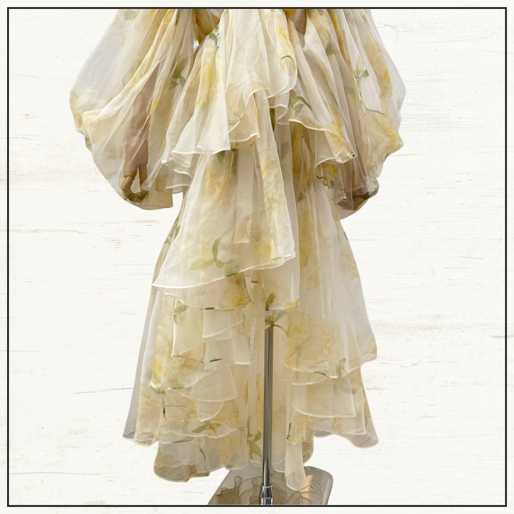 HARMONY SILK RUFFLE HALTER DRESS