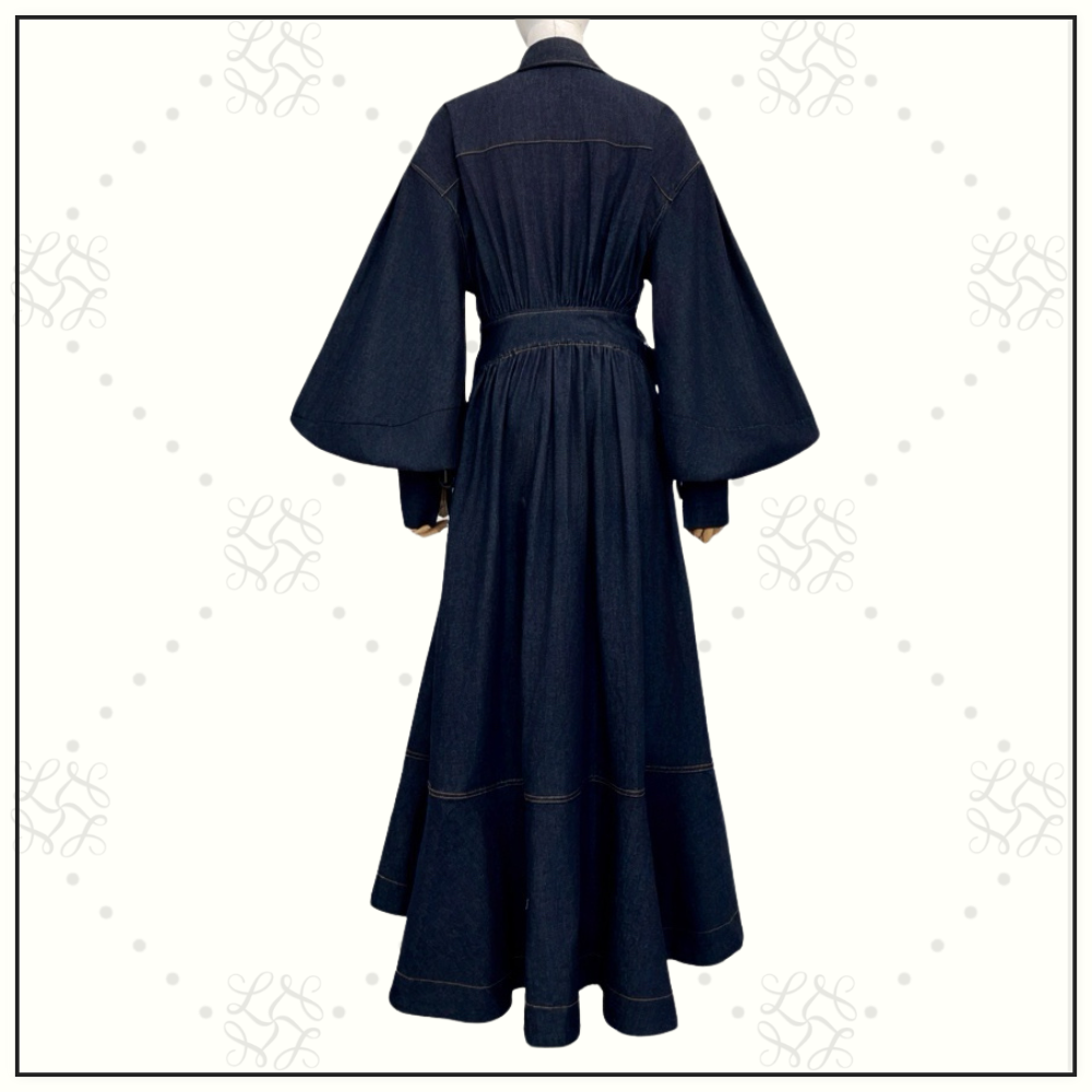 DENIM WRAP MAXI DRESS