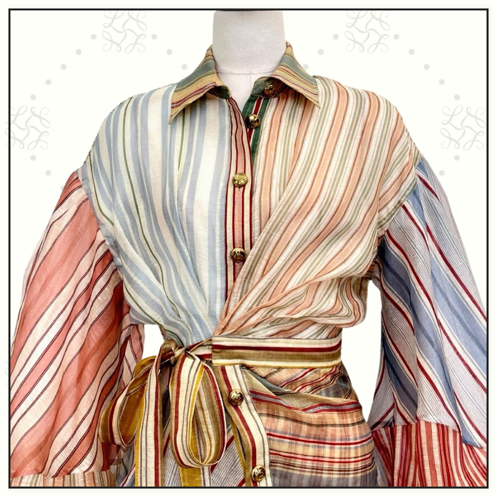 REBELLION STRIPED MINI DRESS