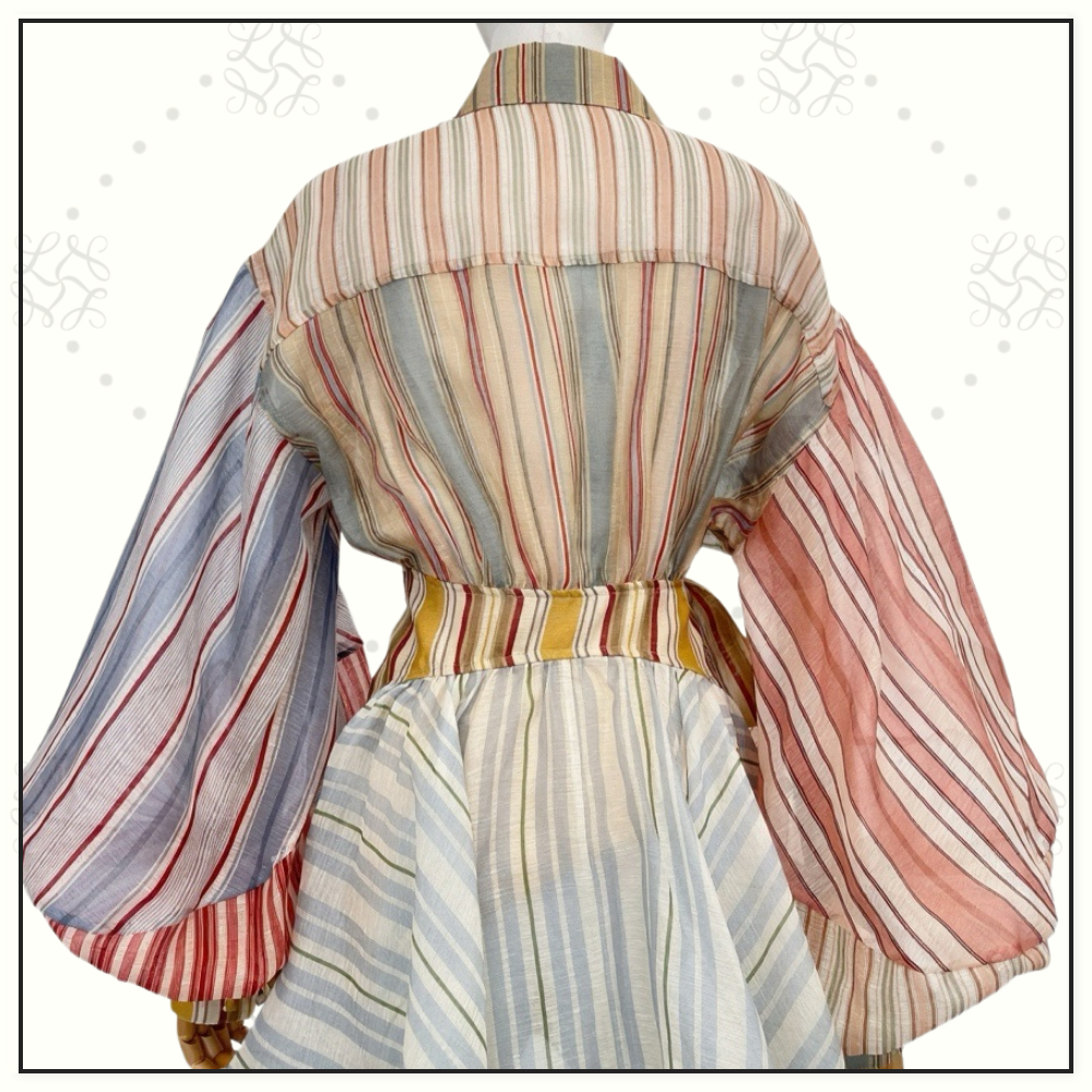 REBELLION STRIPED MINI DRESS