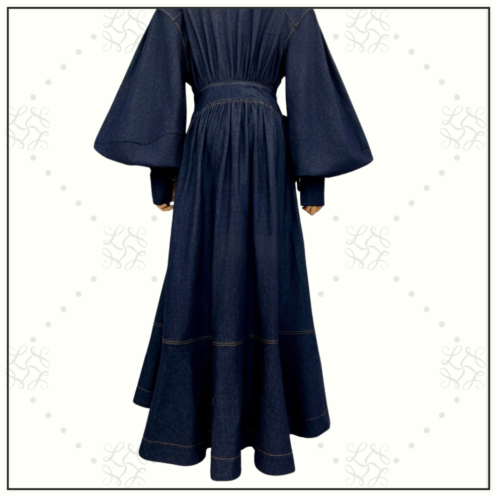 DENIM WRAP MAXI DRESS