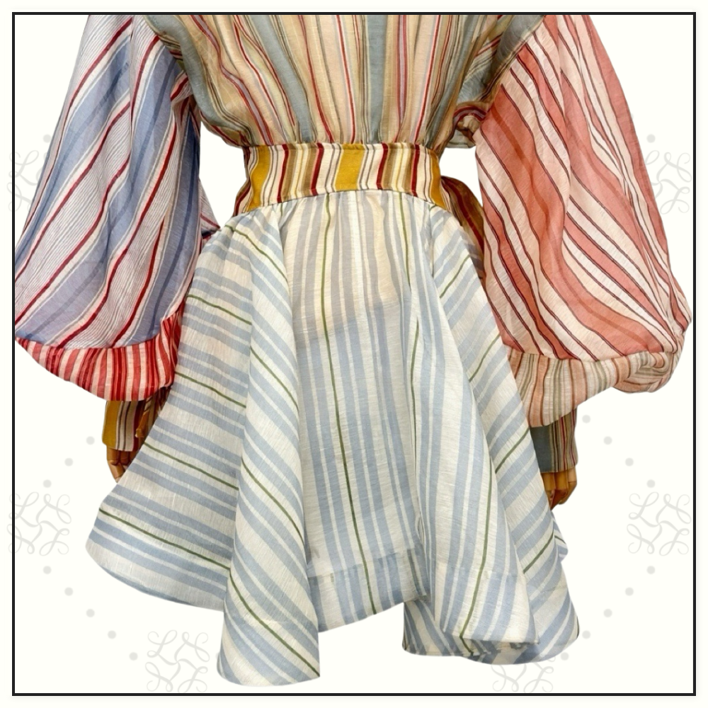 REBELLION STRIPED MINI DRESS