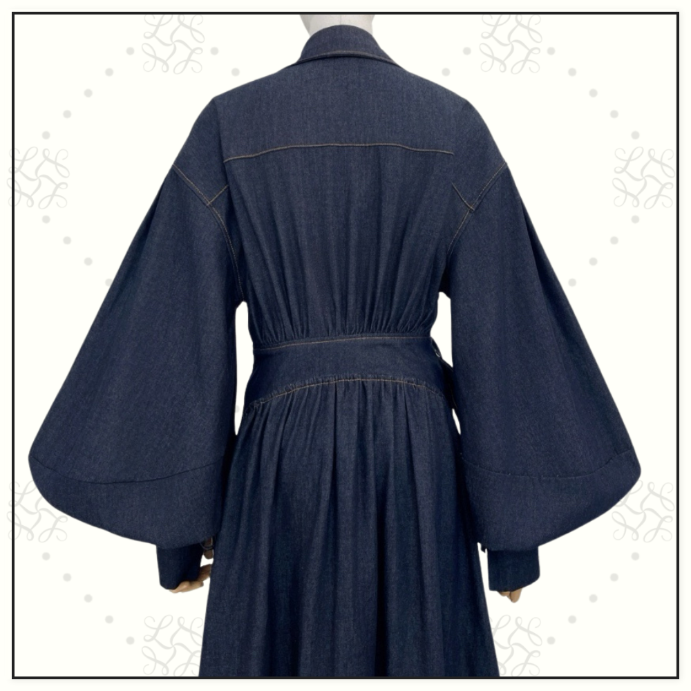 DENIM WRAP MAXI DRESS