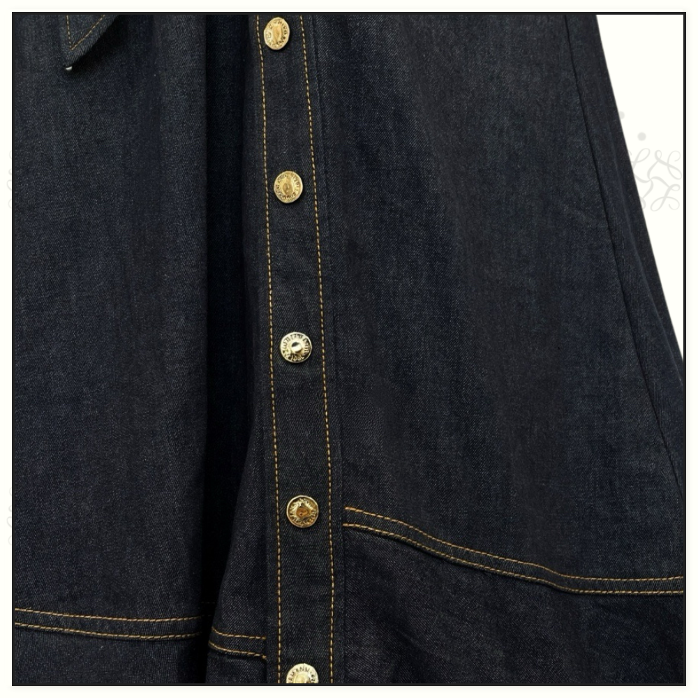 DENIM WRAP MAXI DRESS