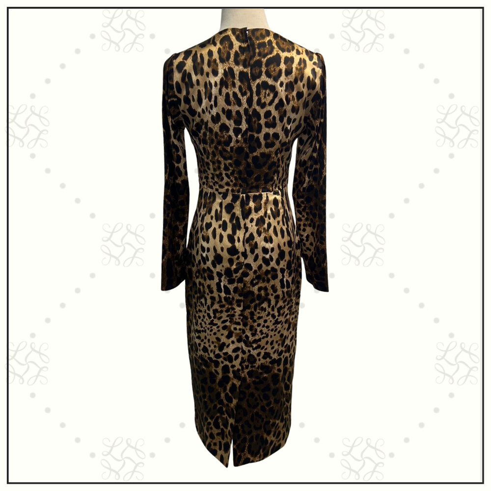 LEOPARD PRINT MIDI DRESS