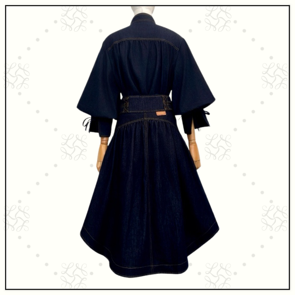 DENIM BILLOW SHIRT & CARGO MIDI SKIRT