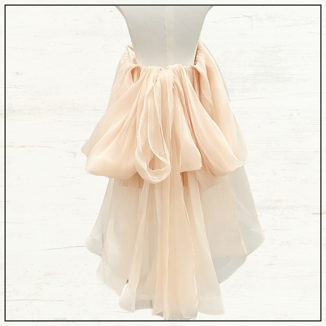 CRUSH OFF SHOULDER SILK TULLE MINI DRESS