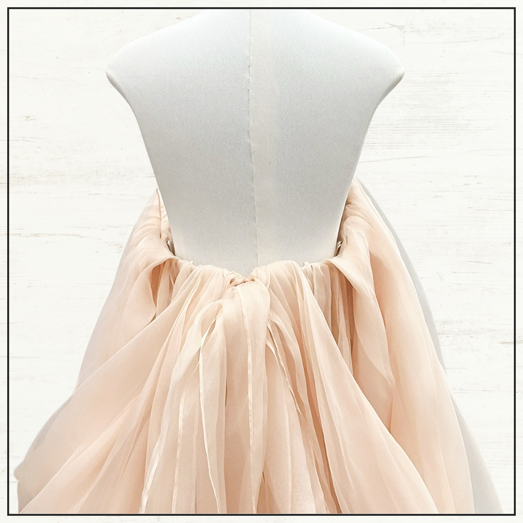 CRUSH OFF SHOULDER SILK TULLE MINI DRESS