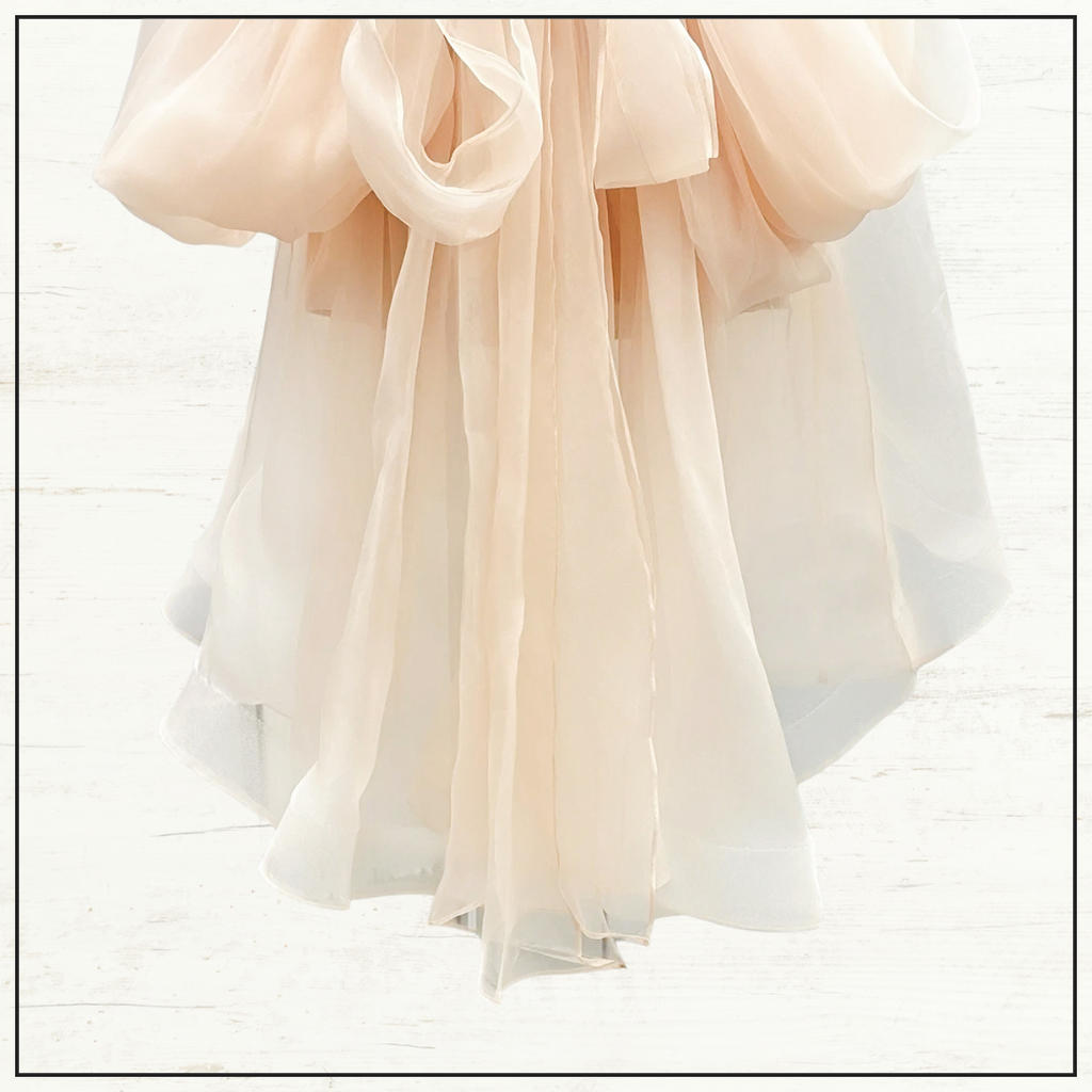 CRUSH OFF SHOULDER SILK TULLE MINI DRESS