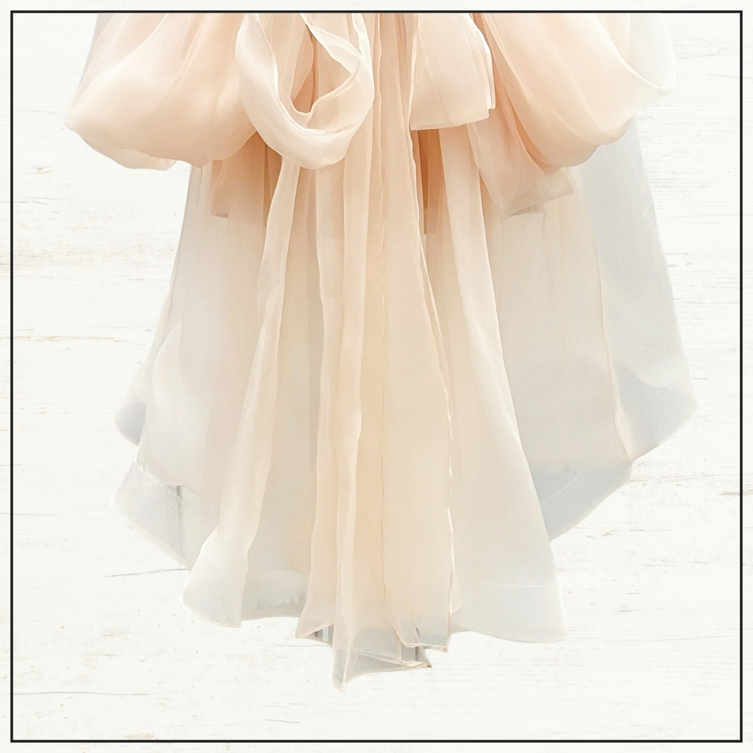 CRUSH OFF SHOULDER SILK TULLE MINI DRESS