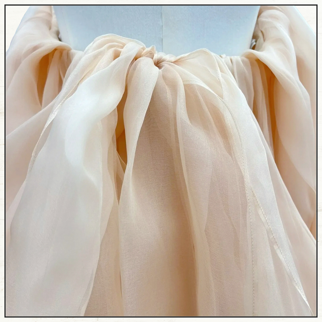 CRUSH OFF SHOULDER SILK TULLE MINI DRESS