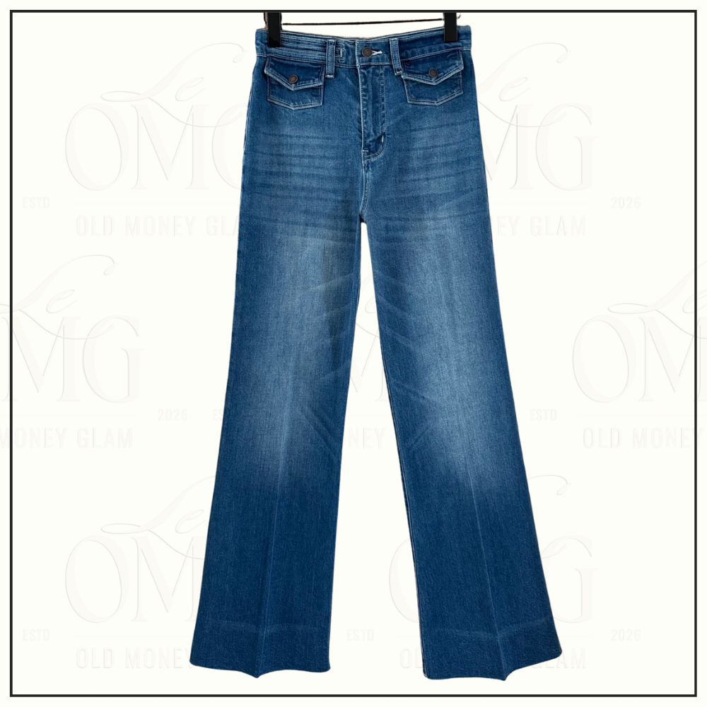 HIGH RISE FLARED LEG DENIM