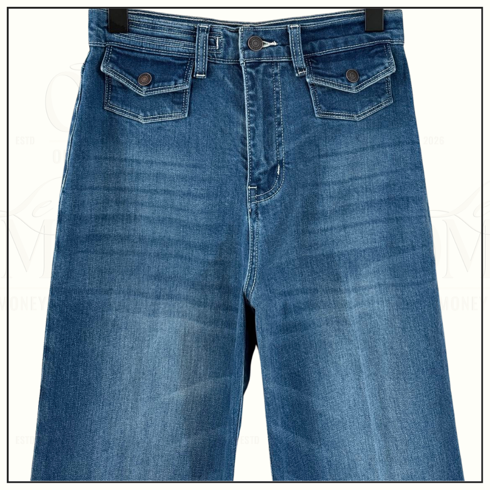 HIGH RISE FLARED LEG DENIM