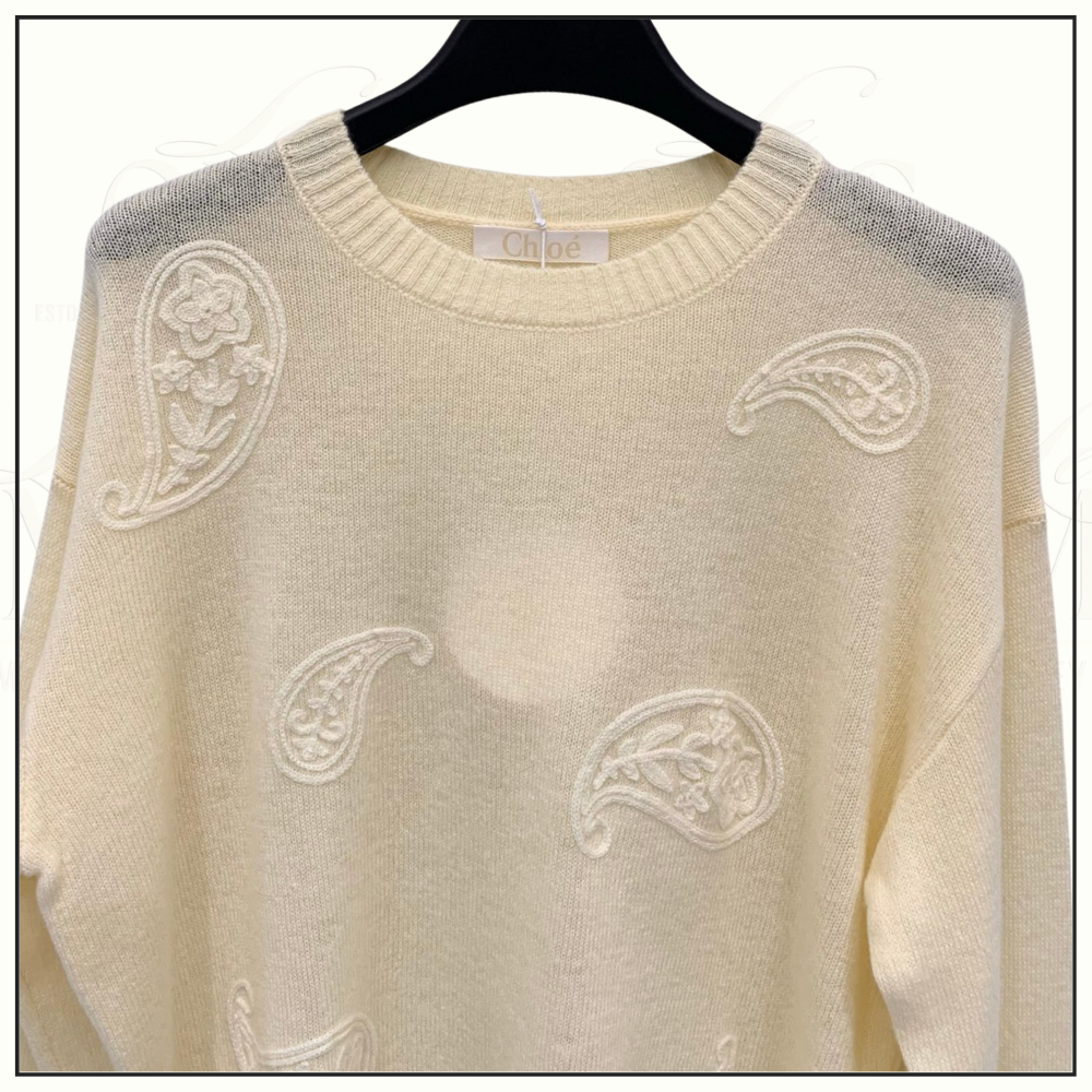 PAISLEY EMBROIDERED SWEATER
