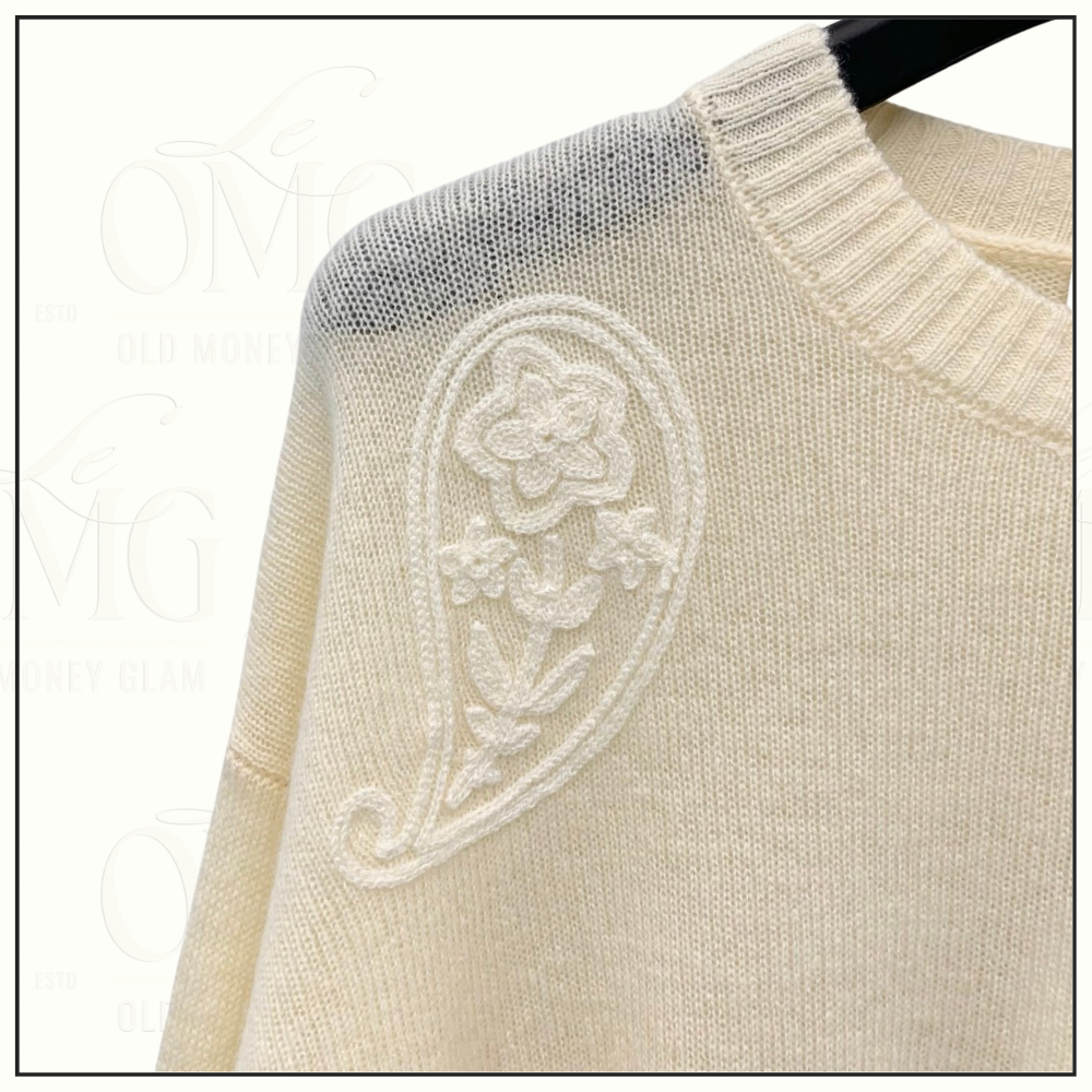 PAISLEY EMBROIDERED SWEATER