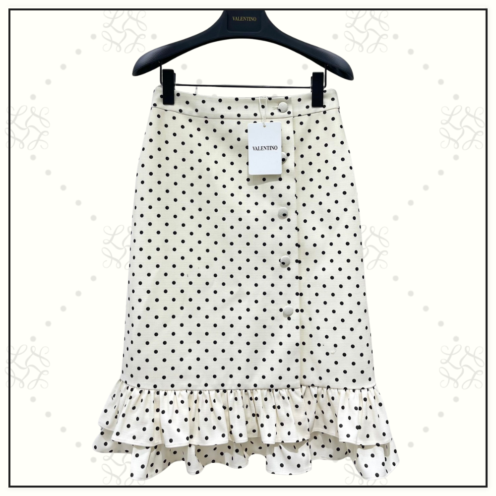 POLKA DOT FRILL WOVEN JACKET & SKIRT