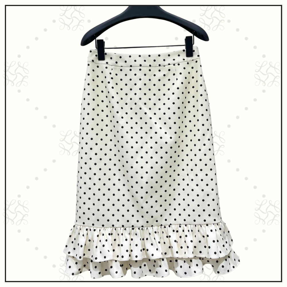 POLKA DOT FRILL WOVEN JACKET & SKIRT