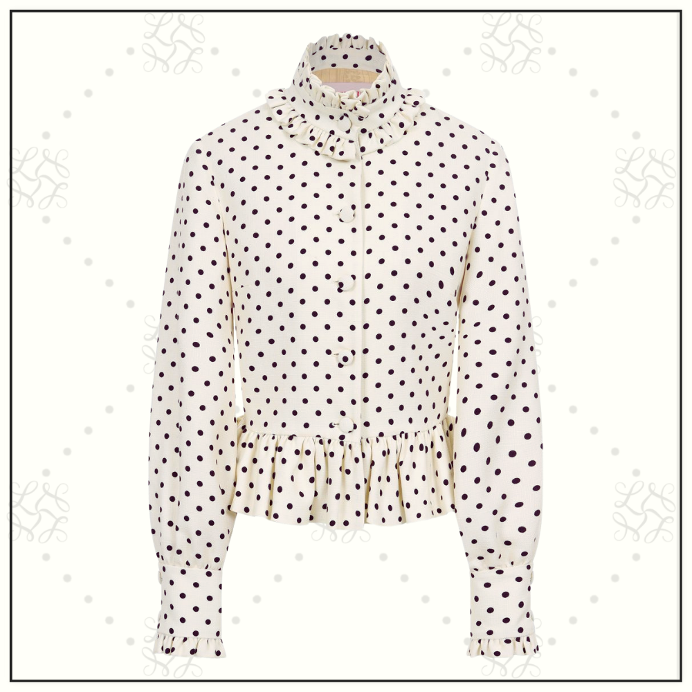 POLKA DOT FRILL WOVEN JACKET & SKIRT