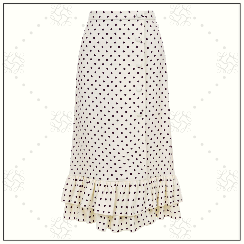 POLKA DOT FRILL WOVEN JACKET & SKIRT