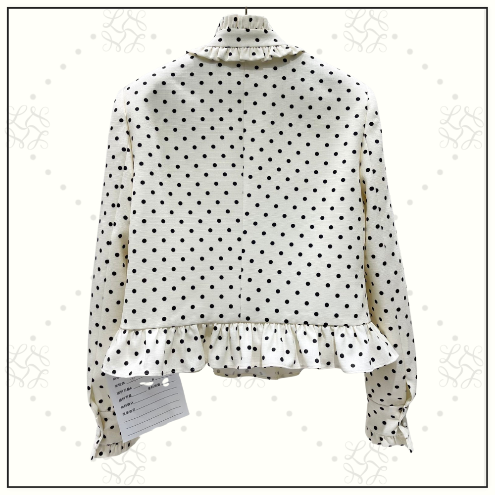 POLKA DOT FRILL WOVEN JACKET & SKIRT