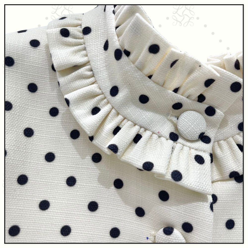 POLKA DOT FRILL WOVEN JACKET & SKIRT