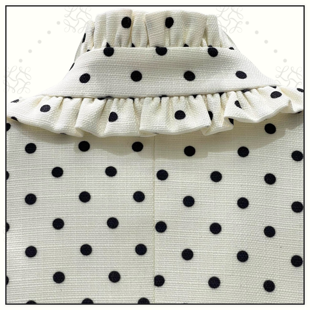 POLKA DOT FRILL WOVEN JACKET & SKIRT
