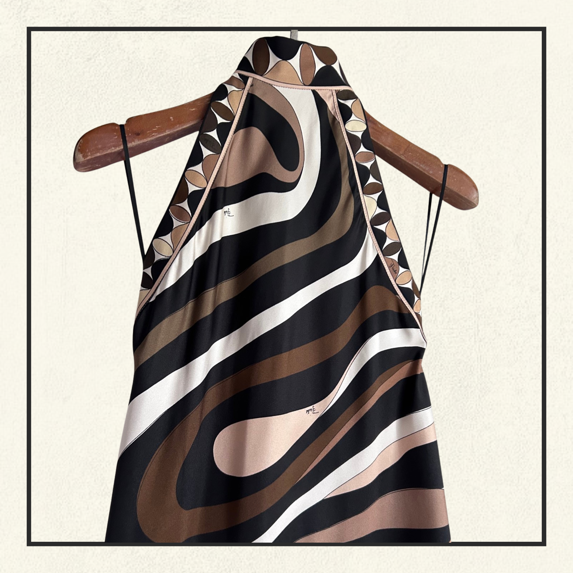 HALTERNECK SILK SATIN MIDI DRESS