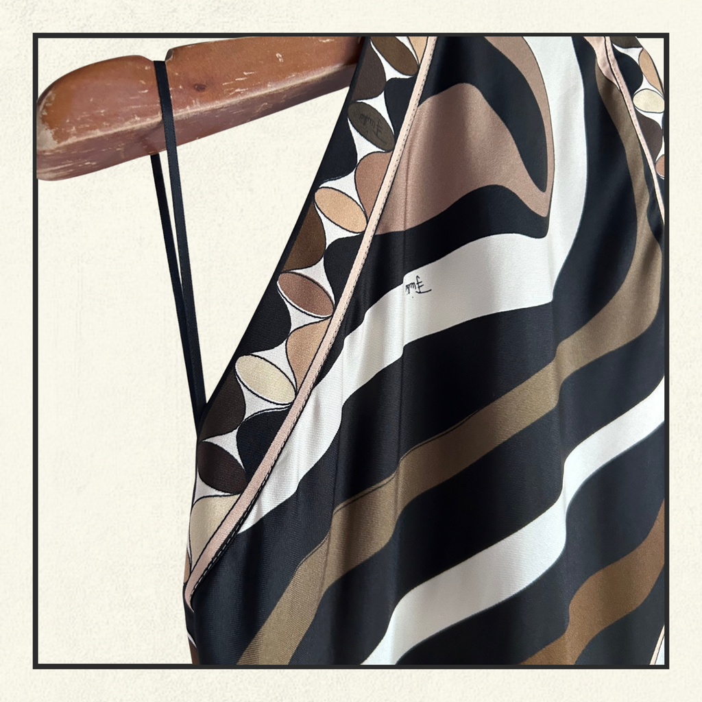 HALTERNECK SILK SATIN MIDI DRESS