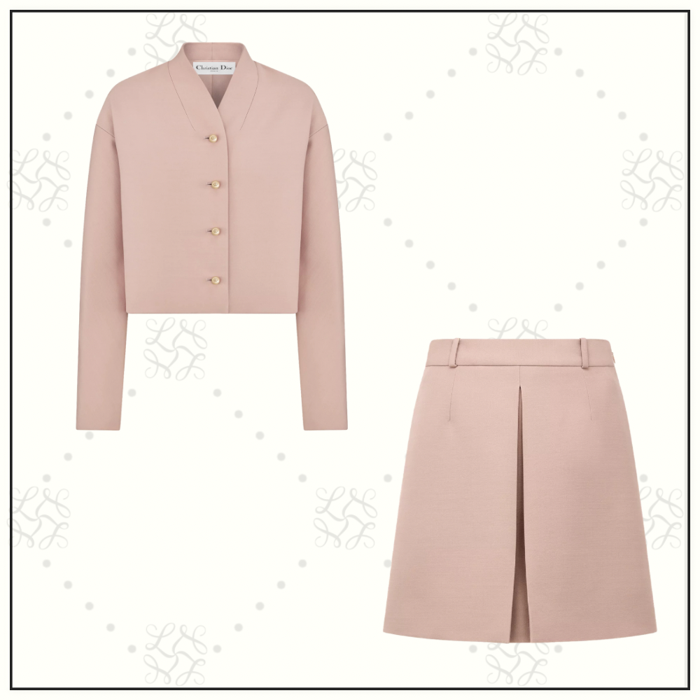 VIRGIN WOOL & COTTON FITTED JACKET & MINI SKIRT