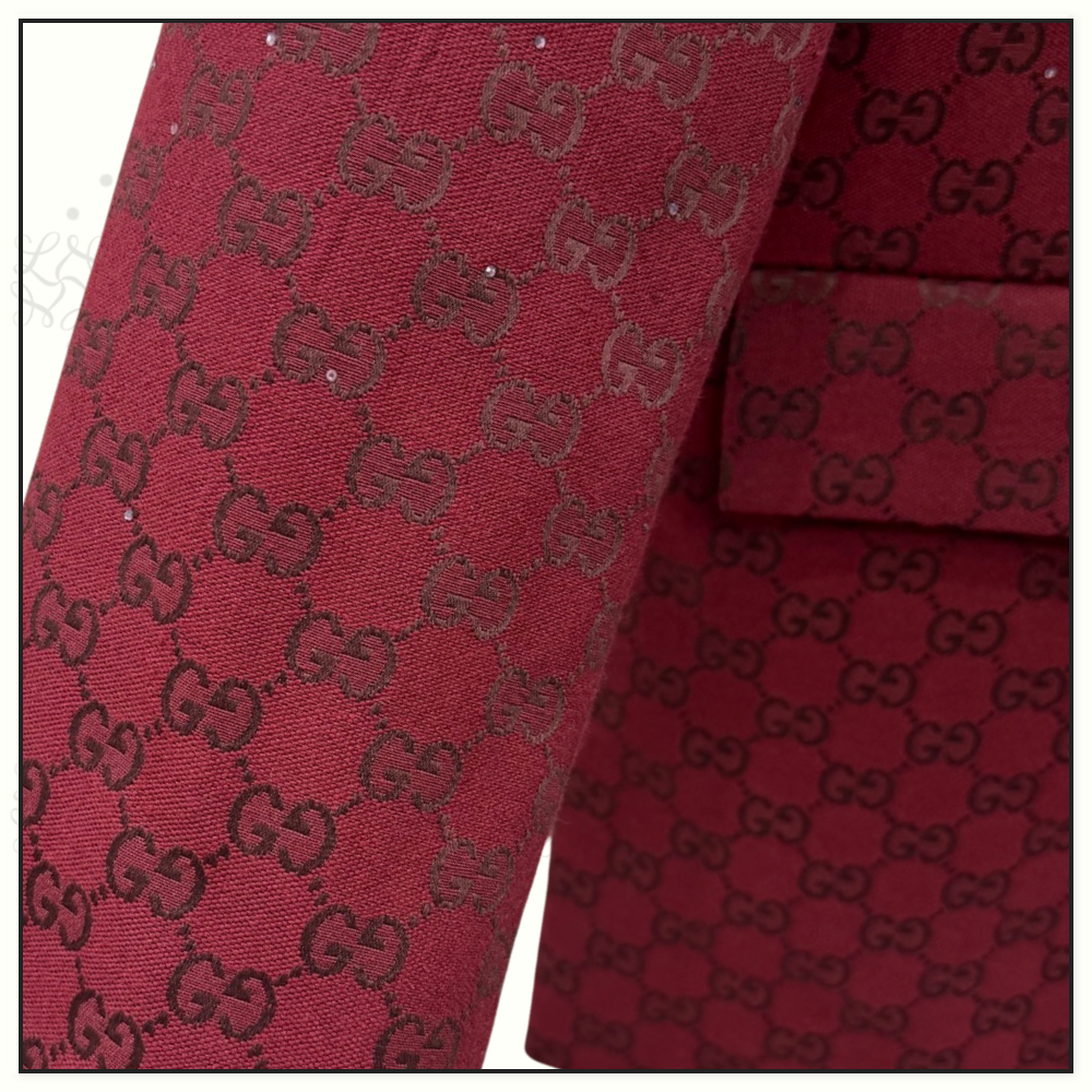 CANVAS CRYSTAL EMBELLISHMENT BLAZER & MINI SKIRT