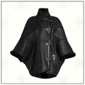 LAMBSKIN AND SHEARLING CAPE