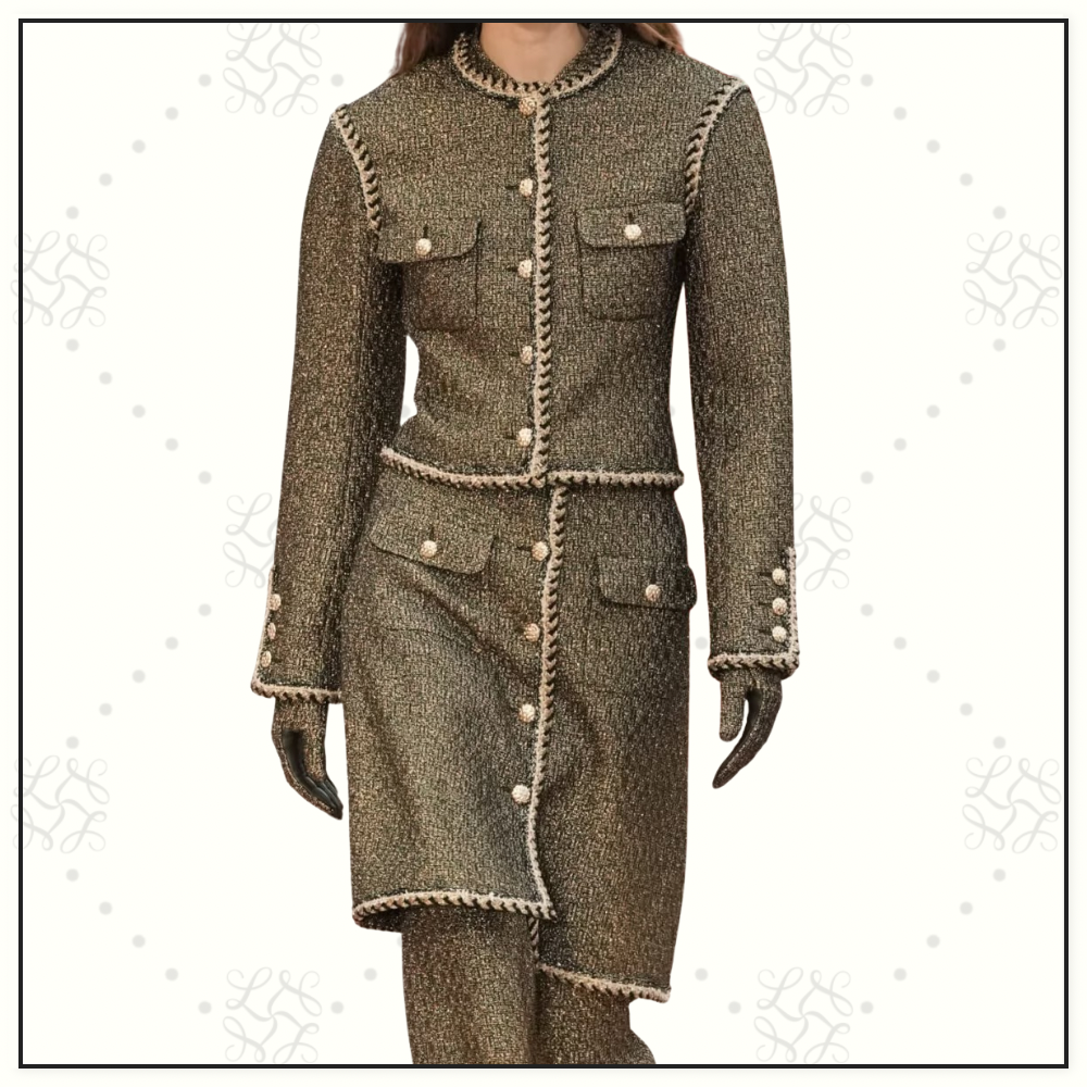 WOOL BLEND TWEED JACKET & SKIRT