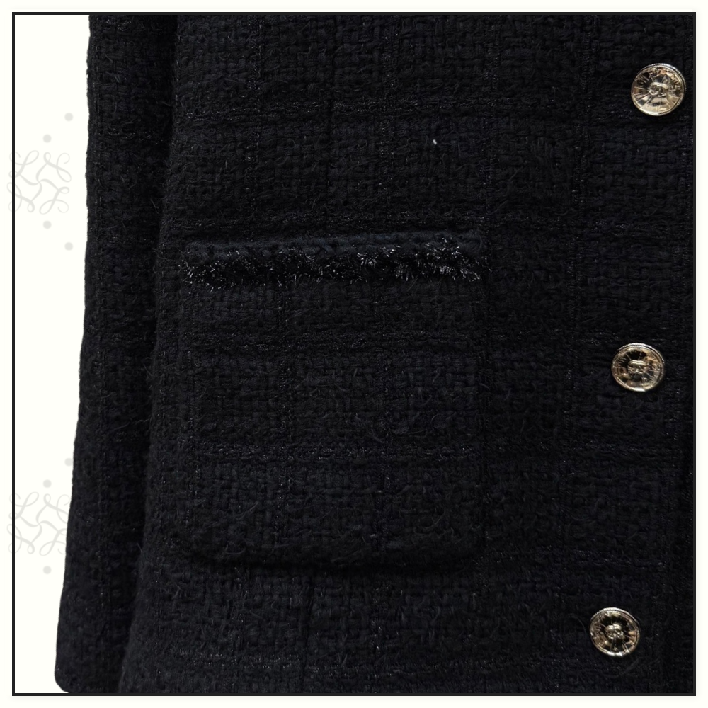 TWEED HOODED DOWN JACKET