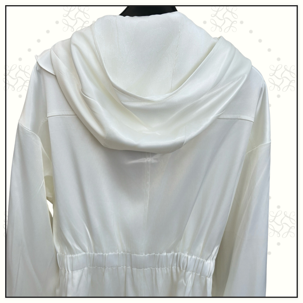 RUFFLE COLLAR HOODED MINI DRESS