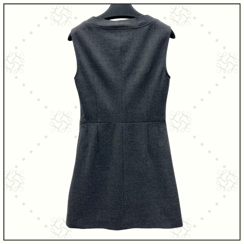 BOW TIE WOOL MINI DRESS