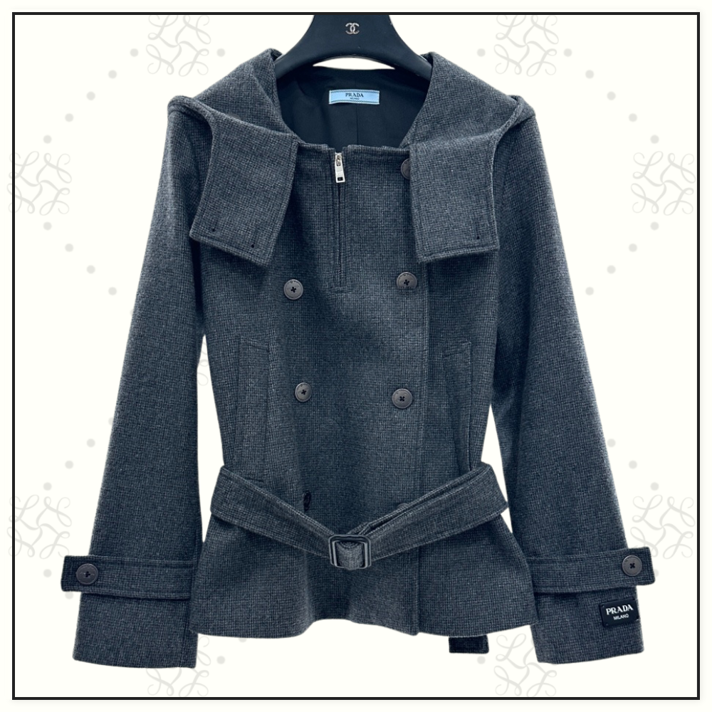 WOOL BLEND SHORT TRENCH COAT