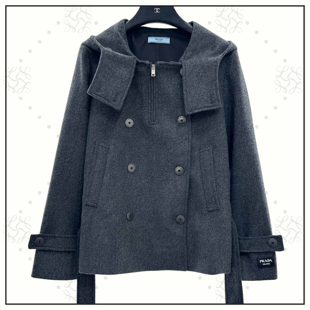 WOOL BLEND SHORT TRENCH COAT