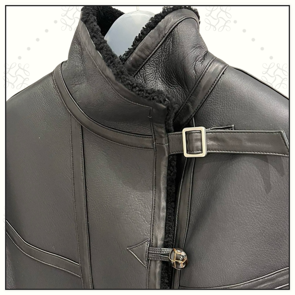 LAMBSKIN AND SHEARLING CAPE