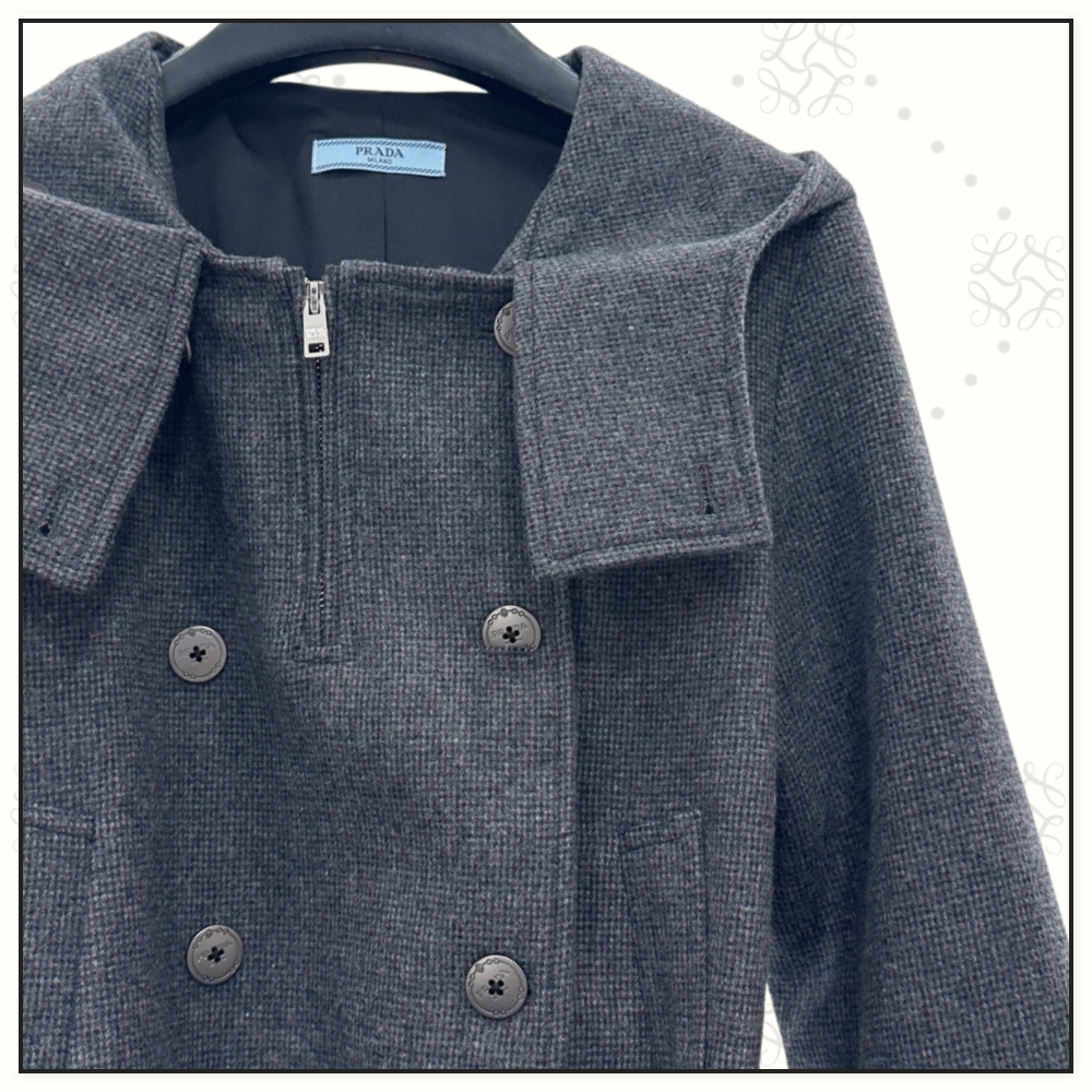 WOOL BLEND SHORT TRENCH COAT