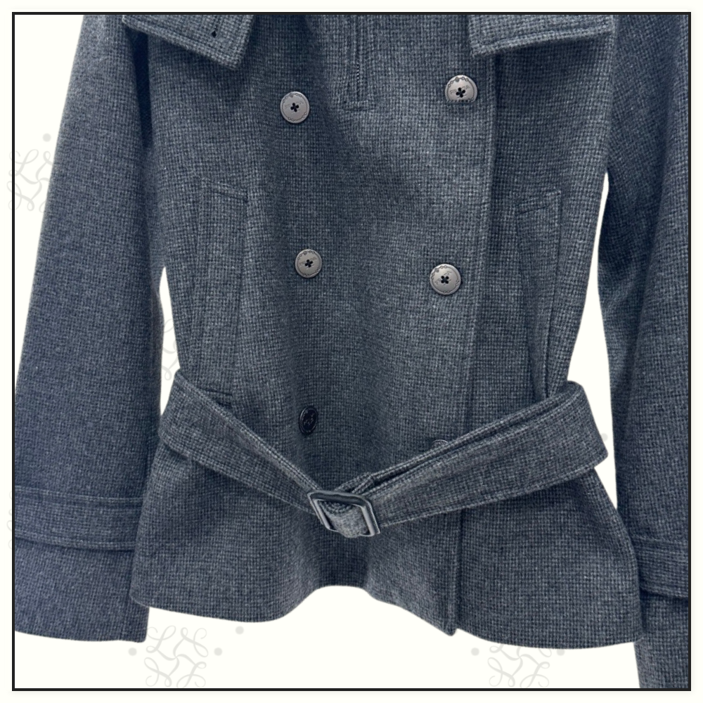 WOOL BLEND SHORT TRENCH COAT