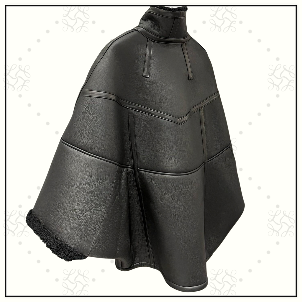 LAMBSKIN AND SHEARLING CAPE