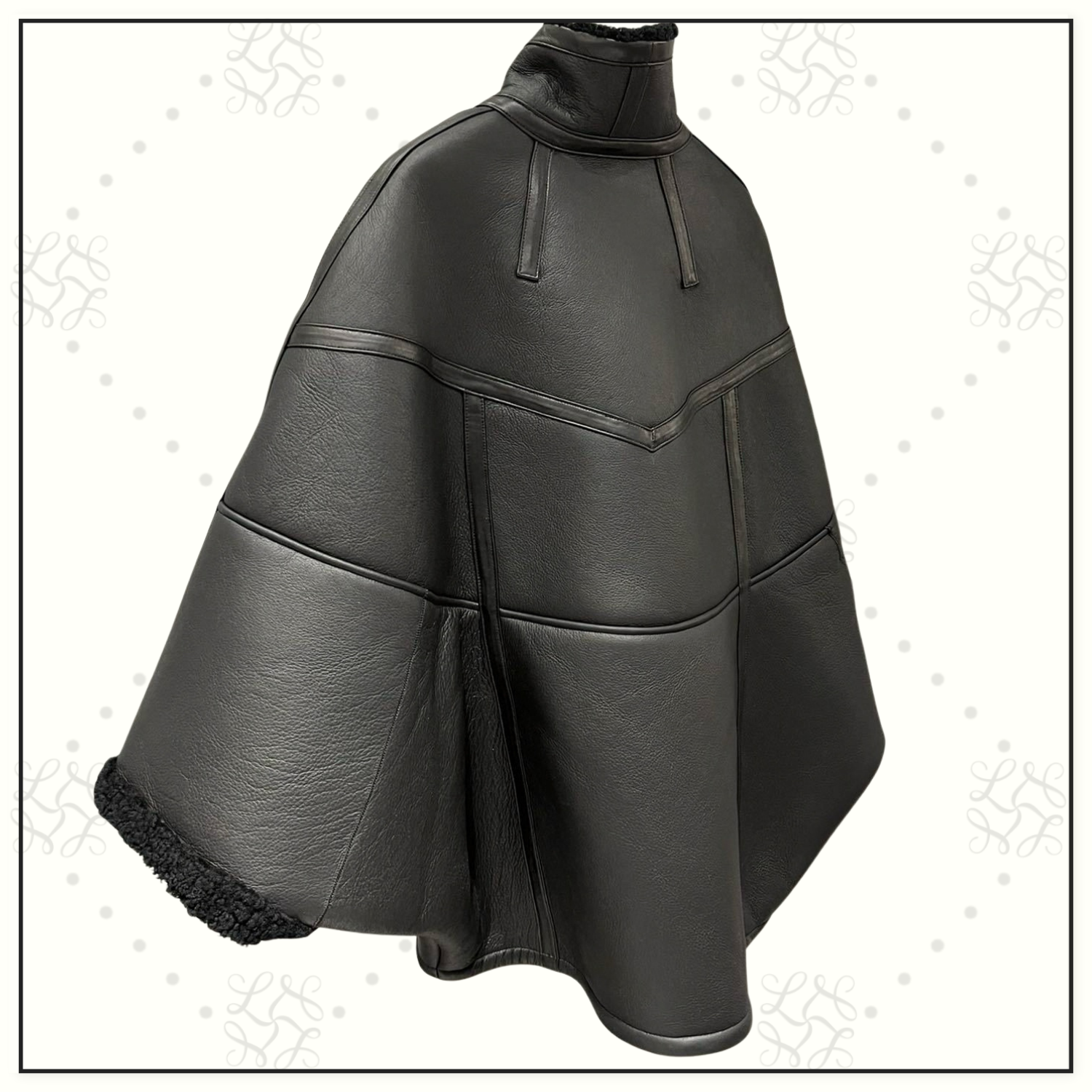 LAMBSKIN AND SHEARLING CAPE