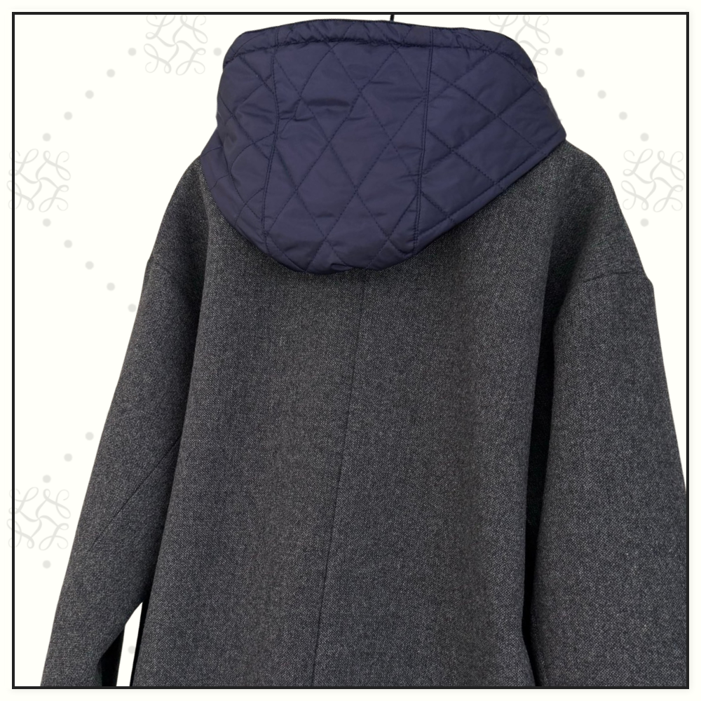 WOOL WITH HOODED INNER LAYER COAT