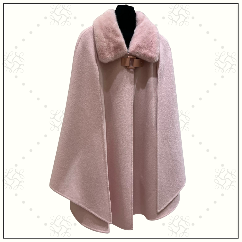 CASHMERE BLEND MINK FUR COLLAR