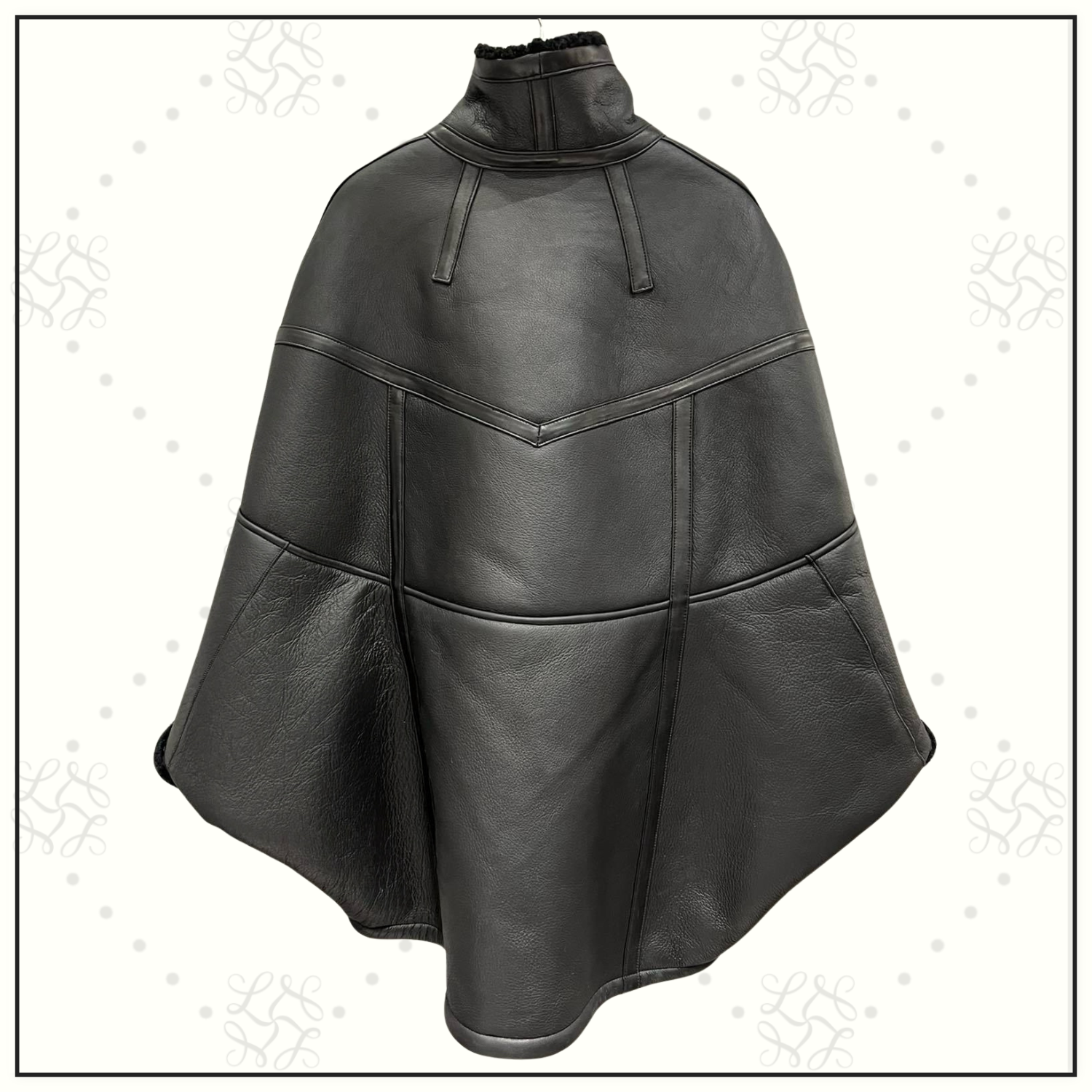 LAMBSKIN AND SHEARLING CAPE