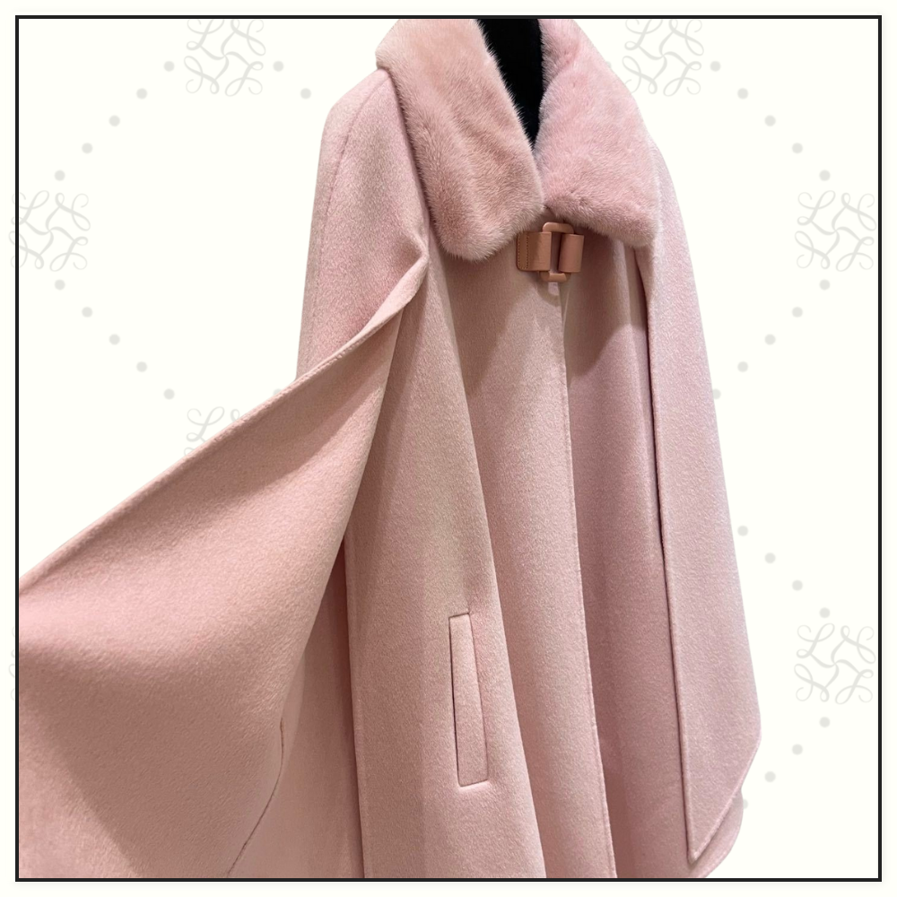 CASHMERE BLEND MINK FUR COLLAR