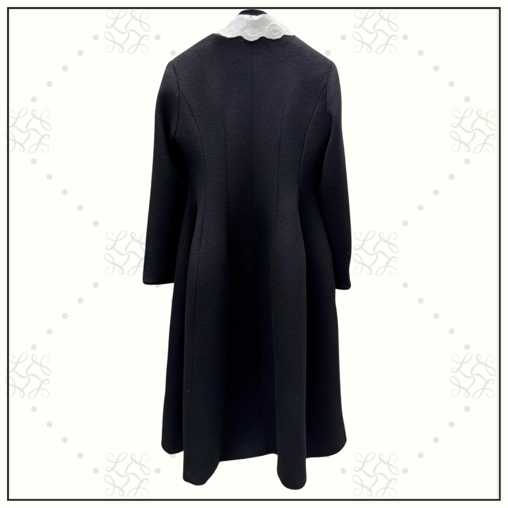 EMBROIDERED COLLAR WOOL DRESS