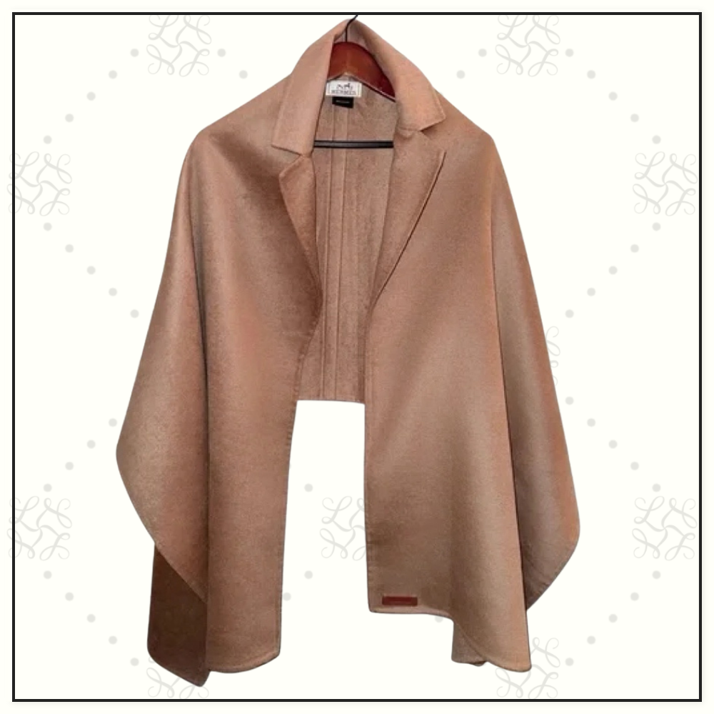 CASHMERE CAPE TROMPE L’OEIL STOLE