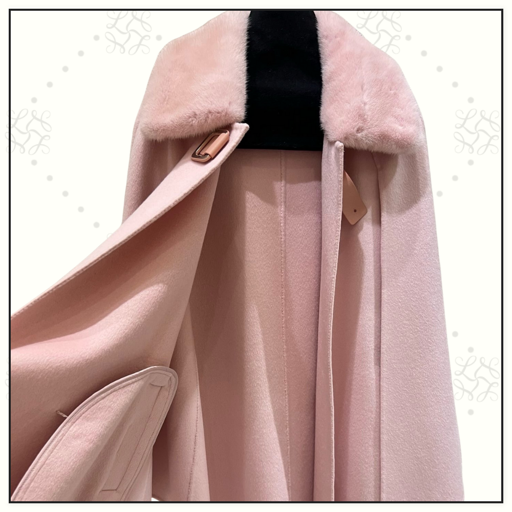 CASHMERE BLEND MINK FUR COLLAR