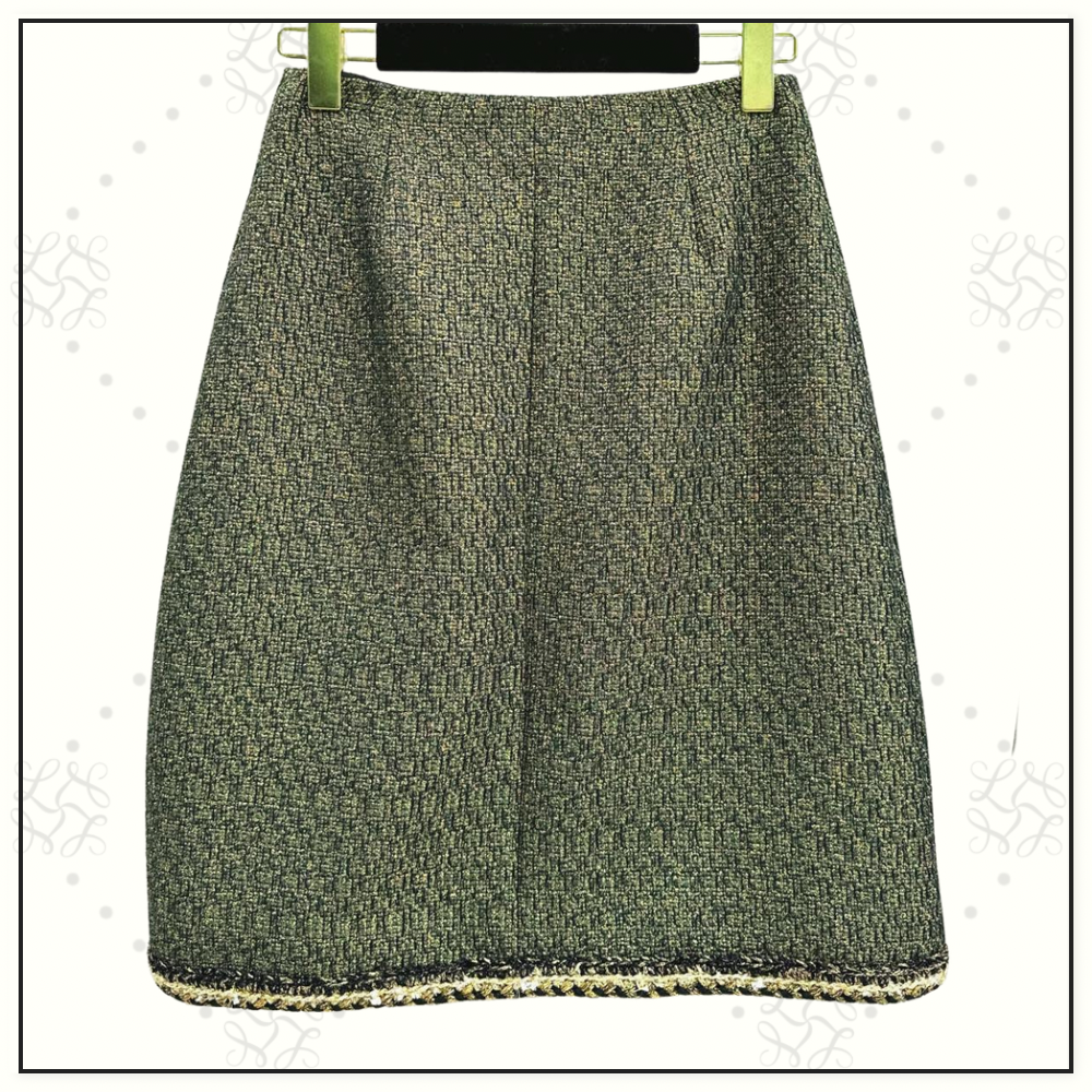 WOOL BLEND TWEED JACKET & SKIRT